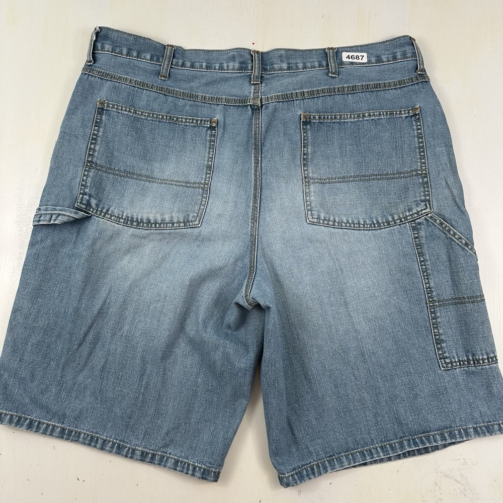VTG Y2K Old Navy Painter Jean Shorts Men 40x12 Light Blue Carpenter Jorts Loose